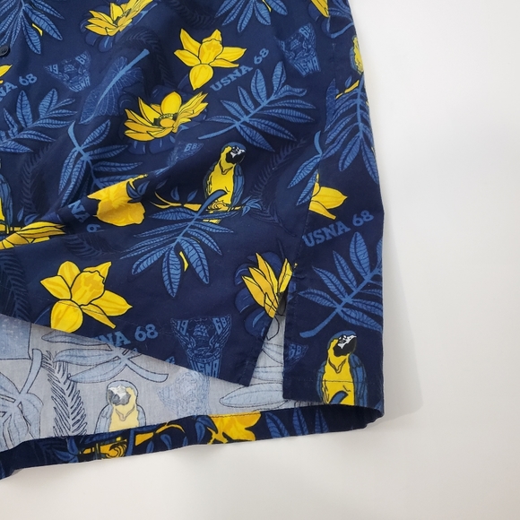 Symmetry USNA 68 Naval Academy Parrot  Tropical Bird Hawaiian Shirt Size XL Mens - Picture 8 of 12